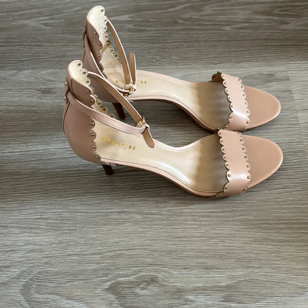 Coach Monica Scalloped Leather Heels